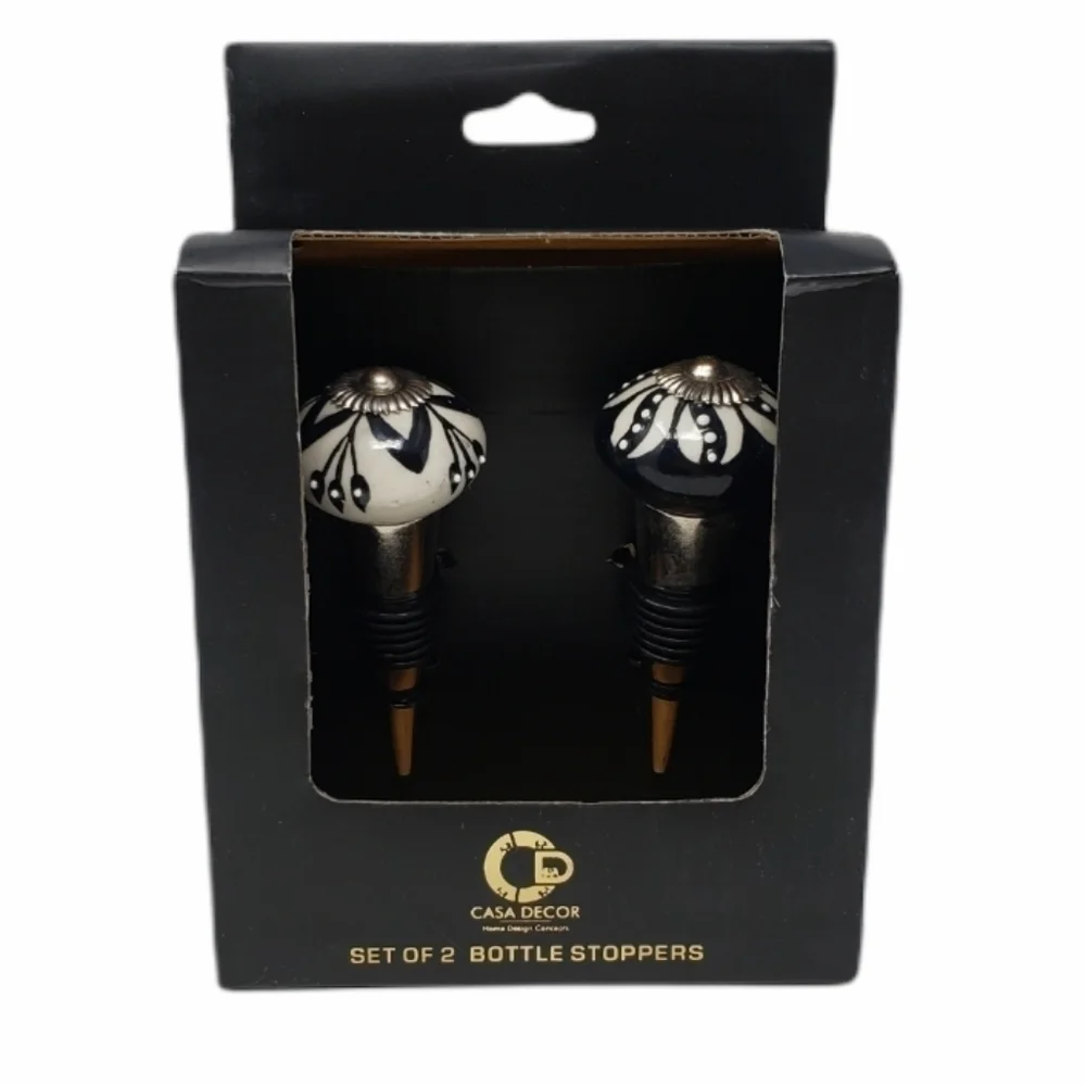 CASA DECOR ceramic wine bottle stoppers set